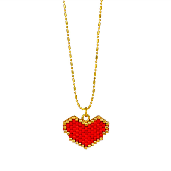 MIYUKI HEART CHAIN NECKLACE