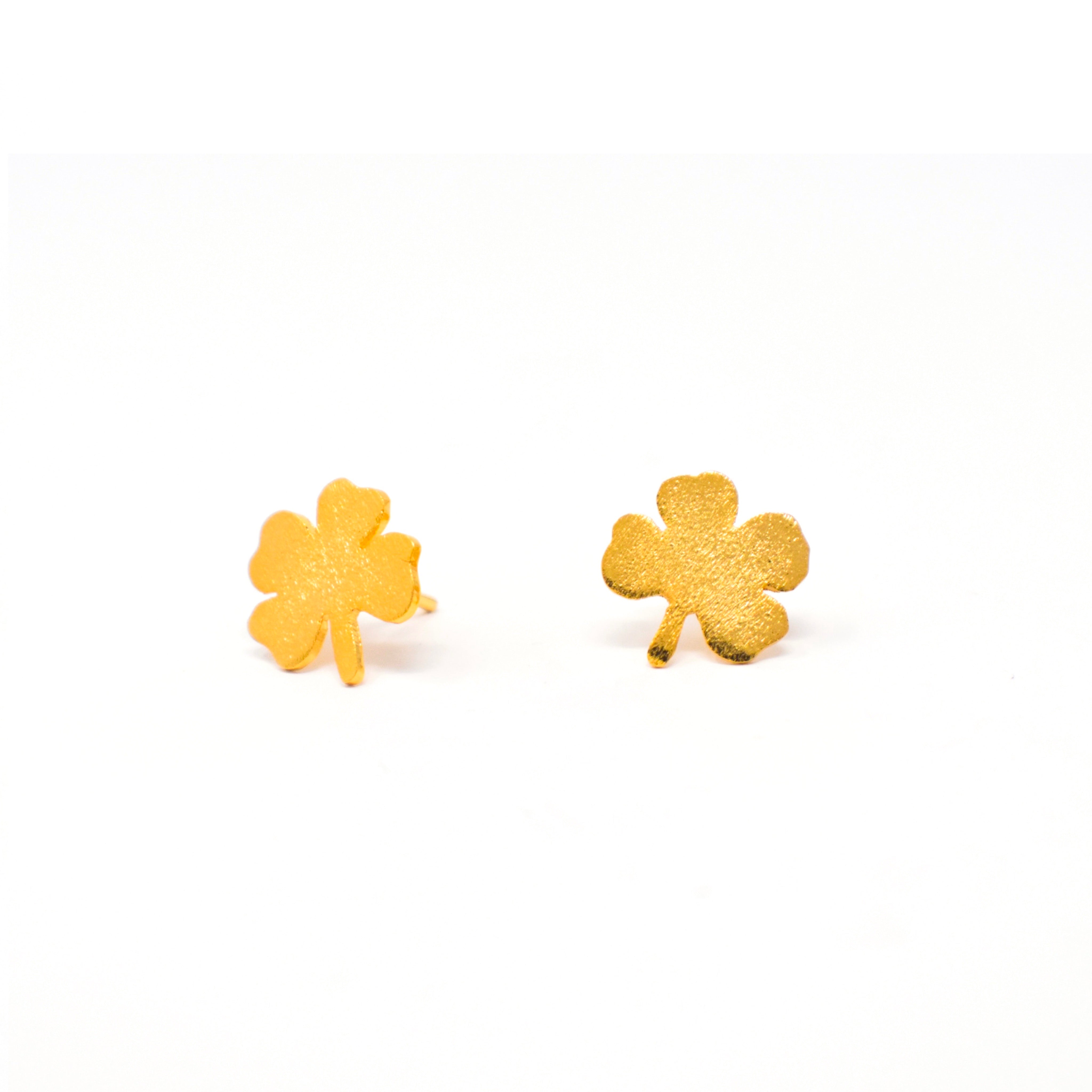 FOUR LEAF CLOVE STUD EARRINGS