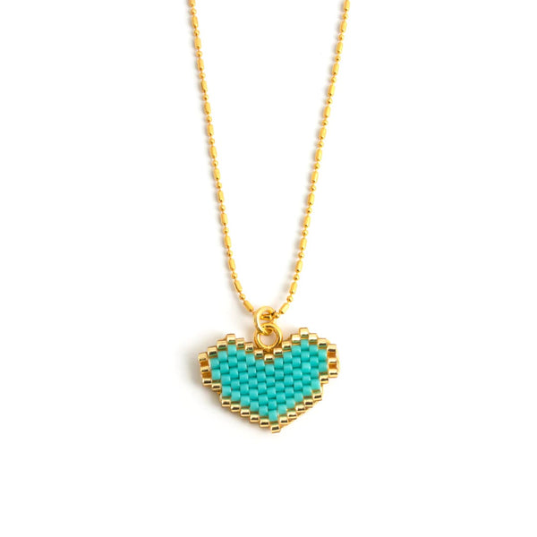 MIYUKI HEART CHAIN NECKLACE